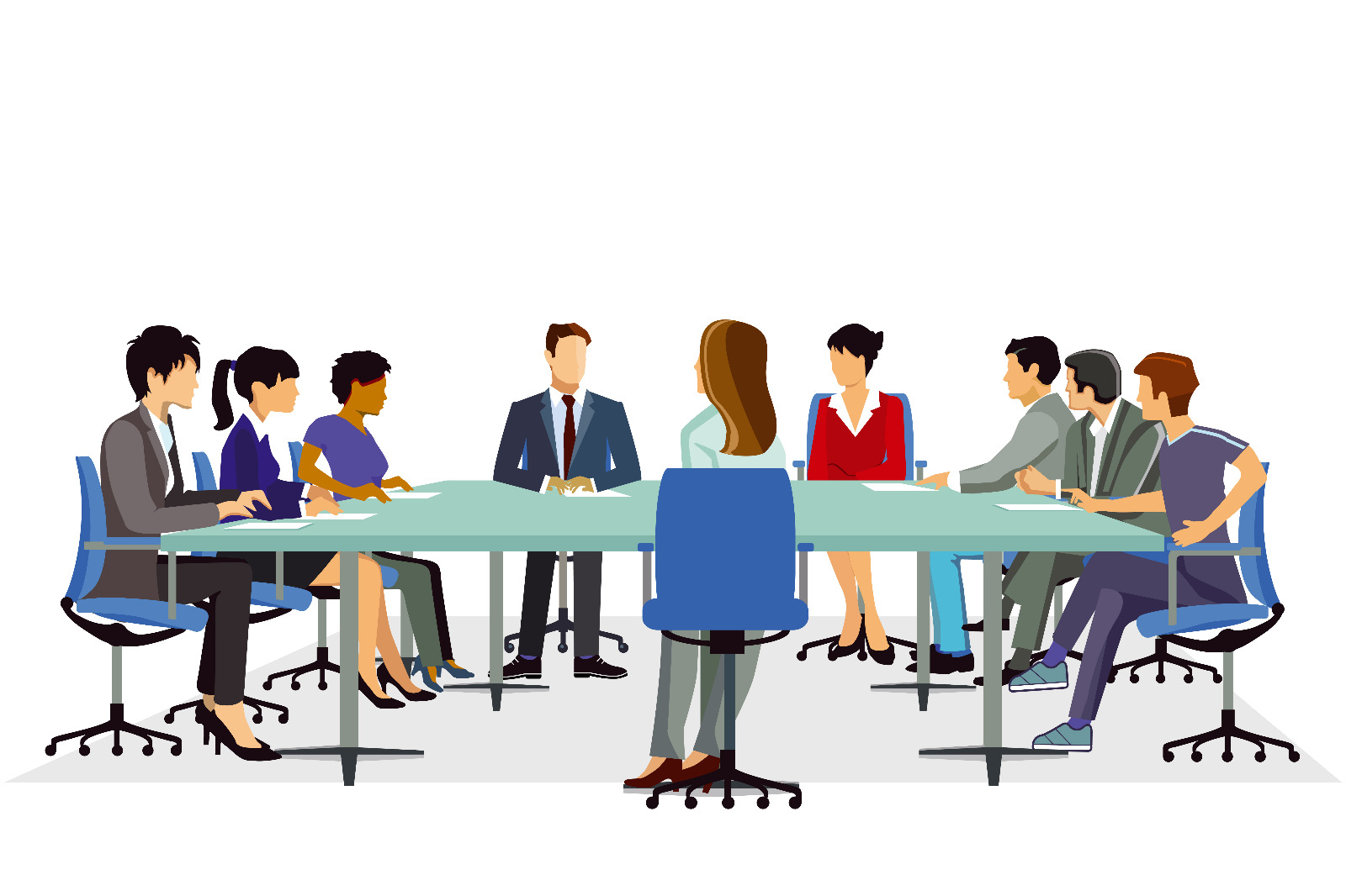 ilustracao mostrando uma reuniao com pessoas sentadas ao redor de uma mesa em alusao ao evento citado no texto