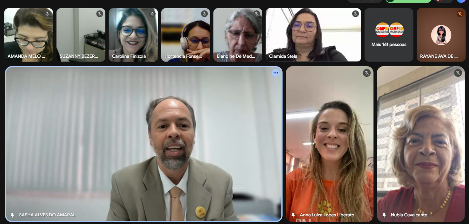 Print da reunião do google meet