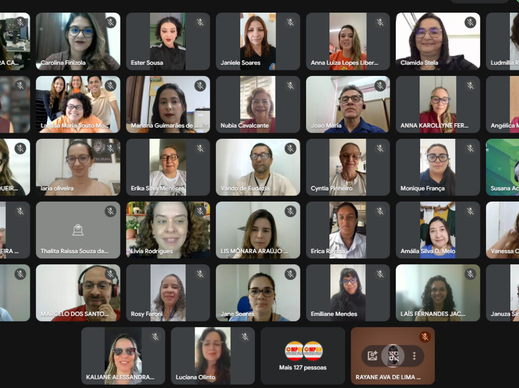 imagem de reuniao no google meet com varias pessoas aparecendo simultaneamente